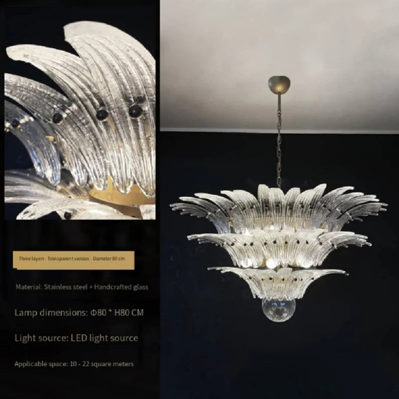 Chandelier with detailed design and specifications on a dark background