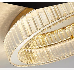 Gold Ring Crystal Ceiling Chandelier Flush Mount Light