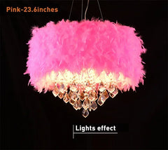 Feather Crystal Chandelier – Modern LED Pendant Light for Bedroom & Living Room