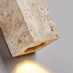 Modern Travertine Stone Pillar Globe Wall Sconce Light Fixture 60