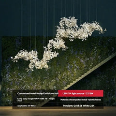 Decorative floral light fixture on a dark background