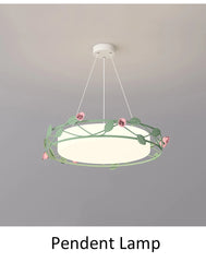 Green Flower Flush Mount Ceiling Light for Children's Room
