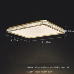 Modern Gold Crystal Oval Chandelier with Integrated LED