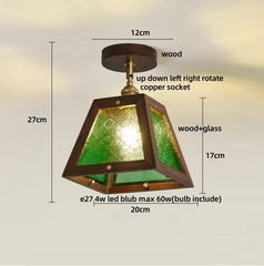 Ceiling light fixture with dimensions and features labeled on a neutral background