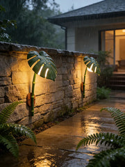 Green Leaf Bamboo Wall Sconce Outdoor Waterproof