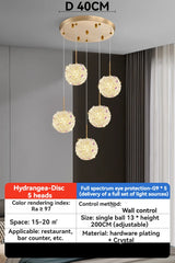 Gold Crystal Orb Pendant Light with K9 Crystal Accents