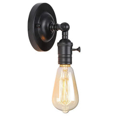 Gold Industrial Adjustable Folding Wall Sconce Exposed Bulb Design