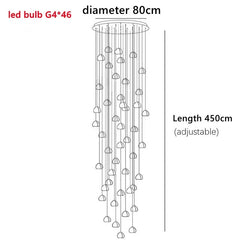 Crystal Ball Cascading Pendant Light Fixture Floral Stems Glass Shades