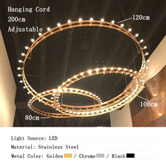 Chandelier with labeled dimensions and material details on a dark background