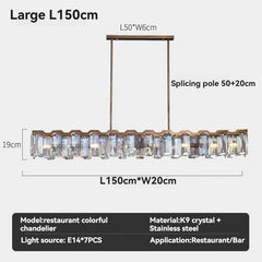 Polished Chrome Faceted Crystal Waterfall Chandelier
