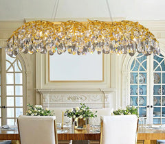 Modern Crystal Waterfall Chandelier Pendant Light with Cascading Drops