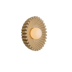 Green Ceramic Floral Wall Sconce with Gold Accents