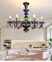 Crystal Candelabra Chandelier Multi-Color Crystal Accents