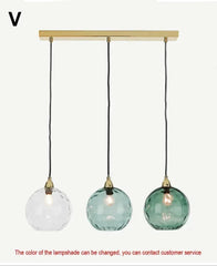 Textured Glass Globe Pendant Light with Gold Finish Metal Frame