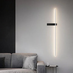 Modern Black Minimalist LED Wall Light with Vertical Strip