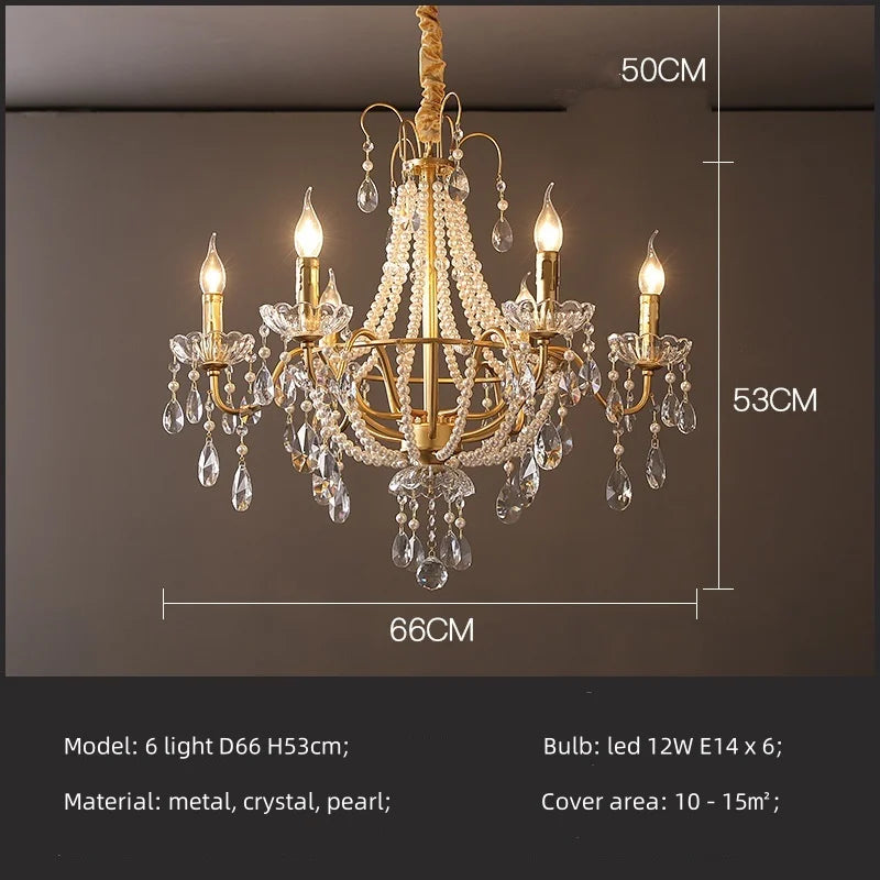 Chandelier with dimensions on a dark background