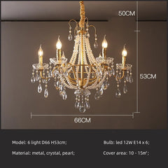 Chandelier with dimensions on a dark background