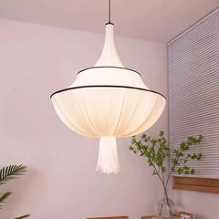 Fabric Pleated Tiered Pendant Light