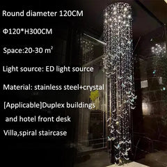 Chandelier with specifications on a dark background