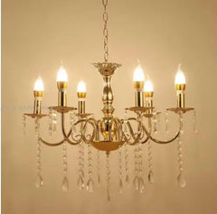 Gold Crystal Chandelier Tiered Waterfall Pendant Light