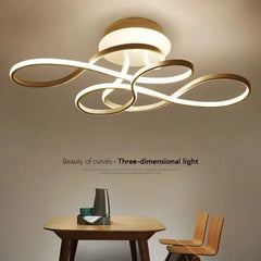Modern Swirl Flush Mount Ceiling Light with Integrated LED