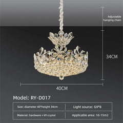 Floral Crystal Chandelier Light with Tiered Bloom Design