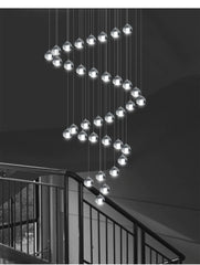 Crystal Ball Cascading Pendant Light Fixture Floral Stems Glass Shades