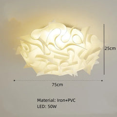 White Petal Flush Mount Light Modern Flower Ceiling Lamp