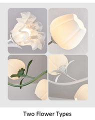 Green Floral Chandelier Acrylic Flower Pendant Light