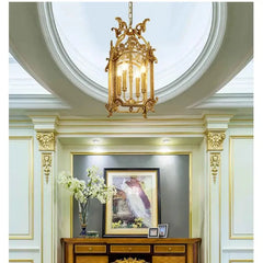Gold Candelabra Cage Pendant Light