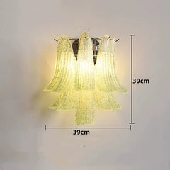 Chrome Finish Petal Glass Sconce with Pink Frosted Bell Shades