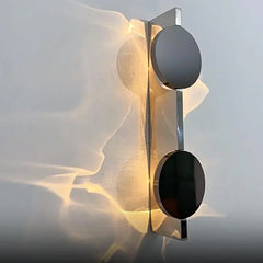 Modern Geometric Disc Wall Sconce with Integrated LED Lighting Effects