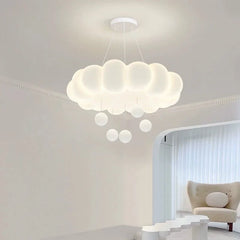 White Cloud Acrylic Pendant Light with Star Accents