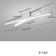 Ceiling light fixture with dimensions and power rating on a gray background