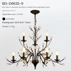 Chandelier with crystal accents on a light gray background