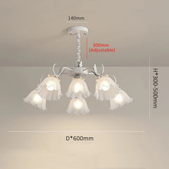 Green Leaf Lily Glass Pendant Light with Bell Shades