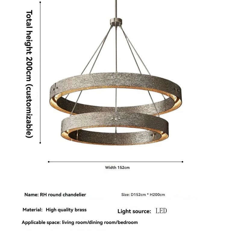 Chandelier with dimensions and specifications on a white background