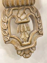Vintage Wood Wall Sconce with Fabric Shade