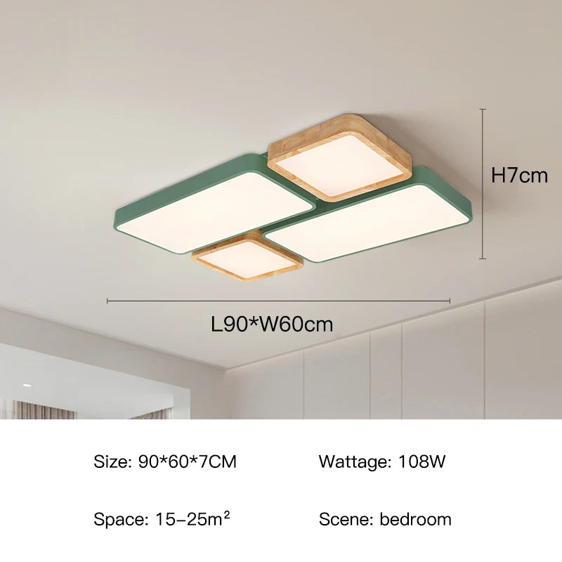 Ceiling light fixture with dimensions and specifications on a neutral background