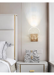 Gold Bubble Crystal Round Wall Sconce Light