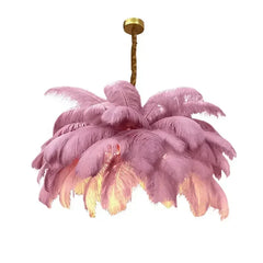 Feather Pendant Light Gold Finish Tiered Design