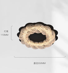 Ceiling light fixture with specifications on a white background