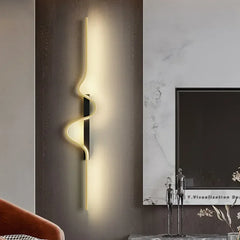 Modern Gold Finish Wave Sconce with Minimalist Metal Frame