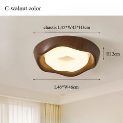 Ceiling light fixture with dimensions labeled on a neutral background