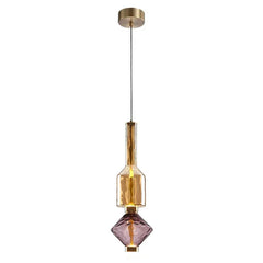 Glass Orb Pendant Light with Brushed Gold Finish