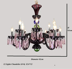 Crystal Candelabra Chandelier Multi-Color Crystal Accents