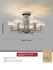 Polished Chrome Multi-Arm Crystal Chandelier