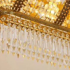 Gold Mermaid Candelabra Chandelier with Crystal Drapes
