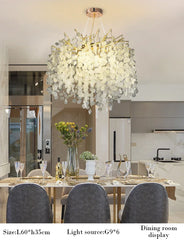 Gold Chandelier with Cascading Textured Glass Disc Accents