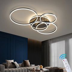 Modern Gold Interlocking Rings Flush Mount Ceiling Light Fixture